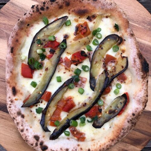 Eggplant & Roasted Peppers | Eggplant & Pickles on Pizza