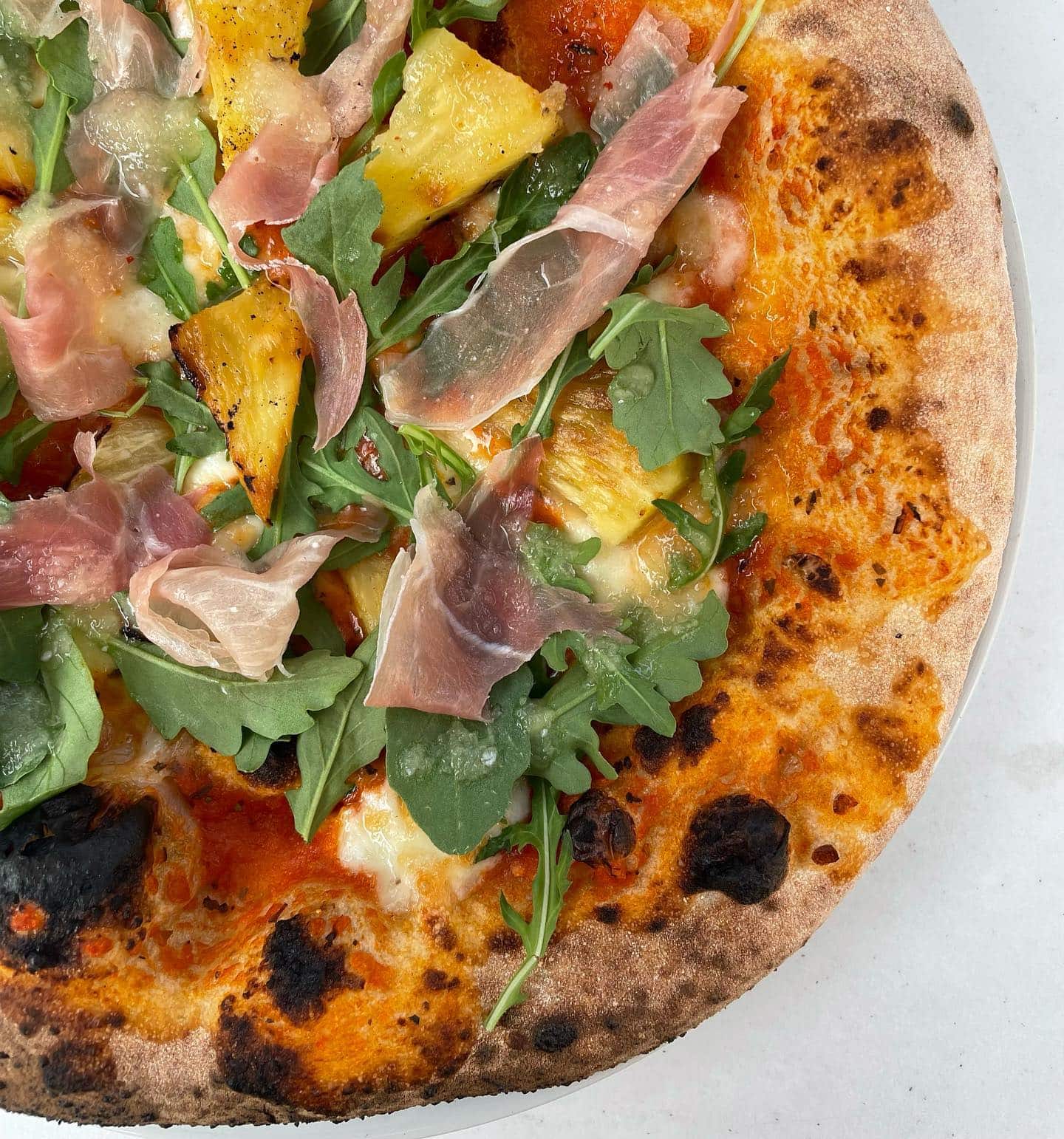 Prosciutto, Rucola & Caramelised Pineapple Pizza