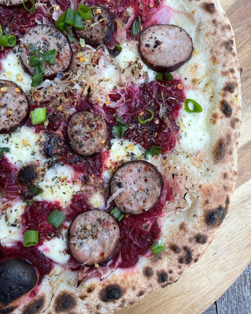 Kielbasa Beetroot Relish Pizza