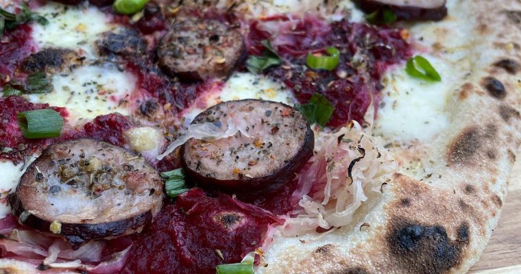 Polish Kielbasa and Beetroot Relish Pizza