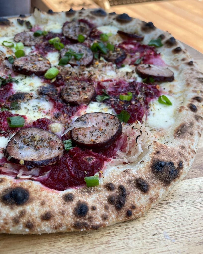 Kielbasa Beetroot Relish Pizza