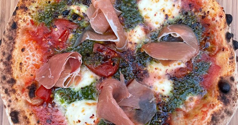 Pesto and Prosciutto Pizza