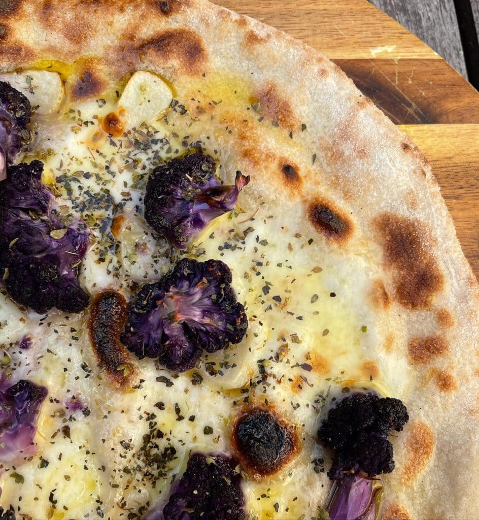 Purple Cauliflower & Garlic Pizza