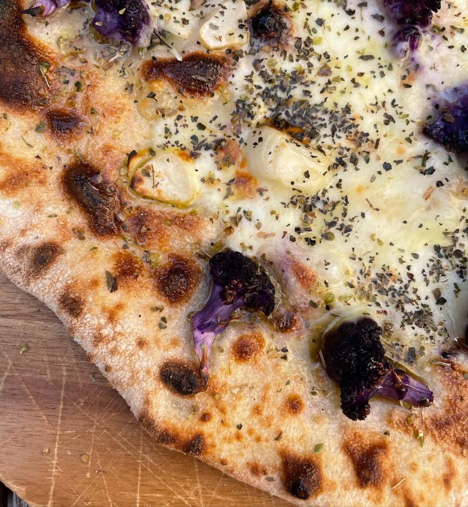 Purple Cauliflower & Garlic Pizza