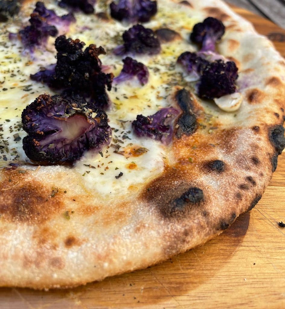 Purple Cauliflower & Garlic Pizza