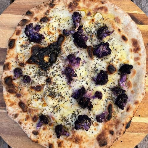 Purple Cauliflower & Garlic Pizza