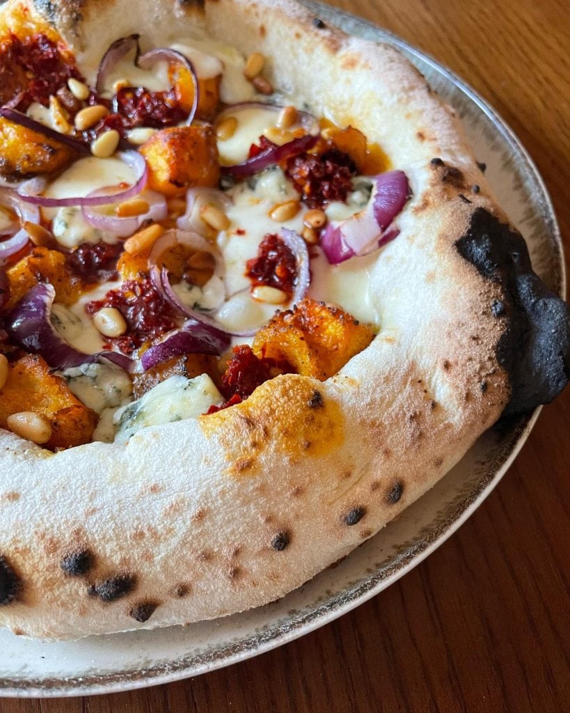 Pumpkin, Blue Cheese, Nduja, Red Onion & Pine Nuts Pizza