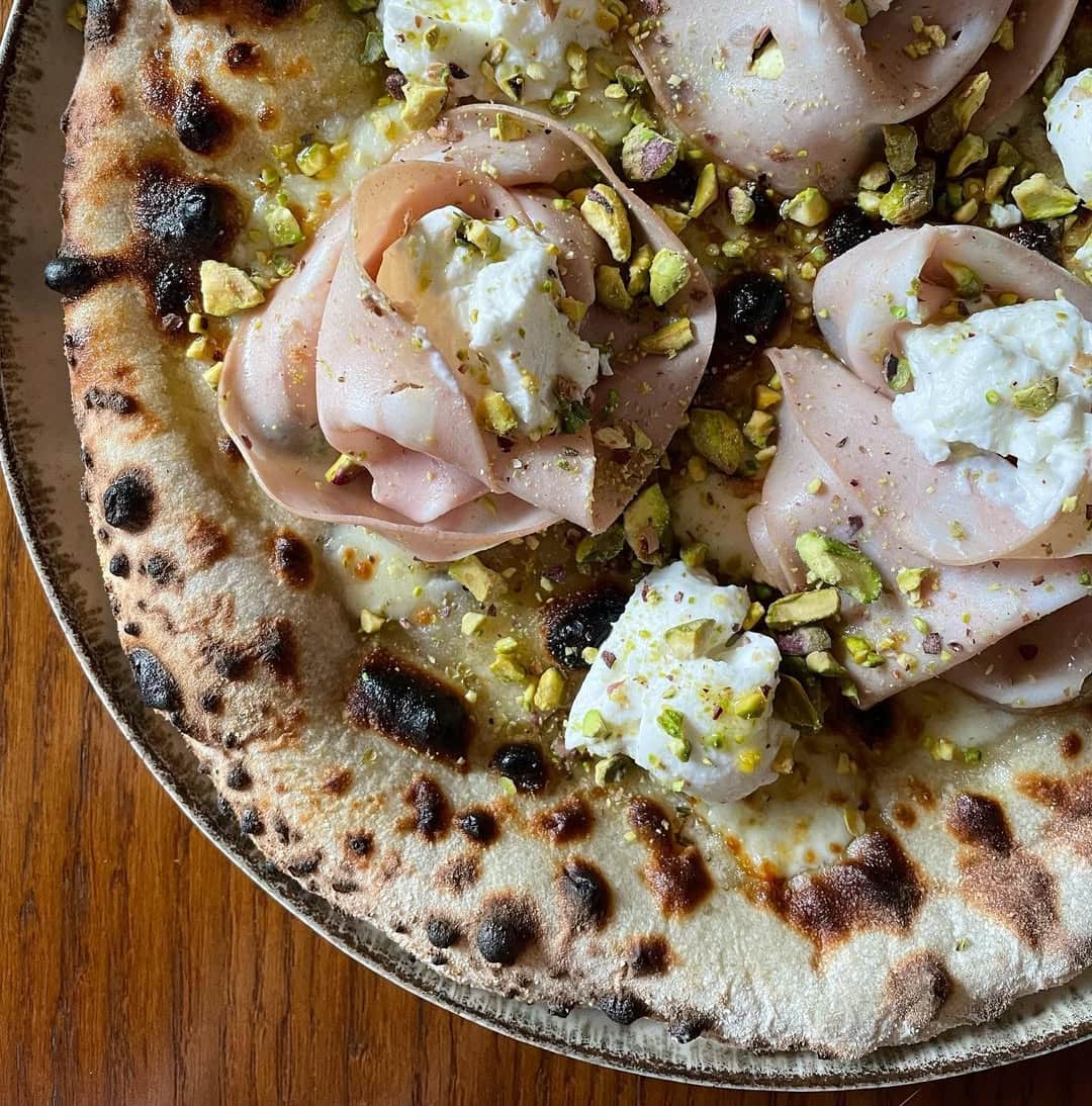 Mortadella, Ricotta & Pistachio Pizza